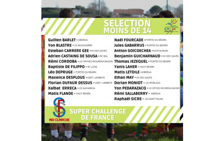 M14: la sélection en Super Challenge de France 